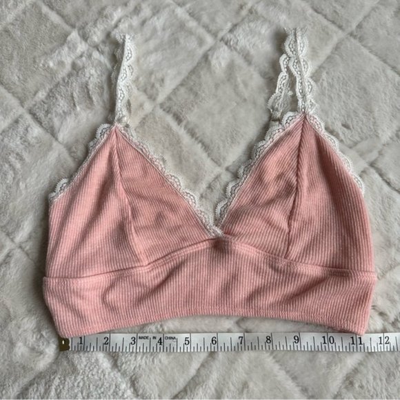 Victoria's Secret | Pink & Cream Ribbed Sleep Bralette | Size Medium - Picture 12 of 12